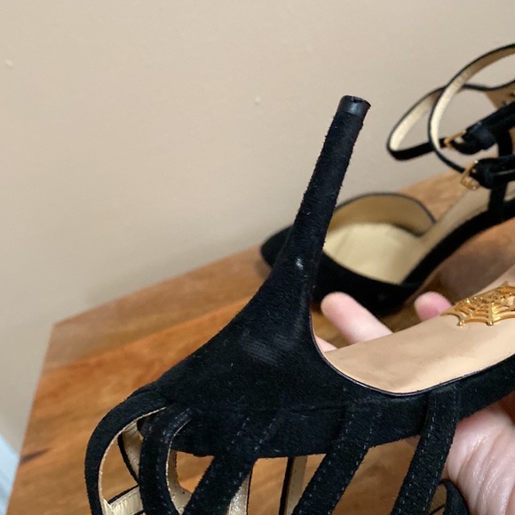 Charlotte Olympia Black Suede Aranea Spider Web d'Orsay Pump Heels Shoes - Picture 12 of 15